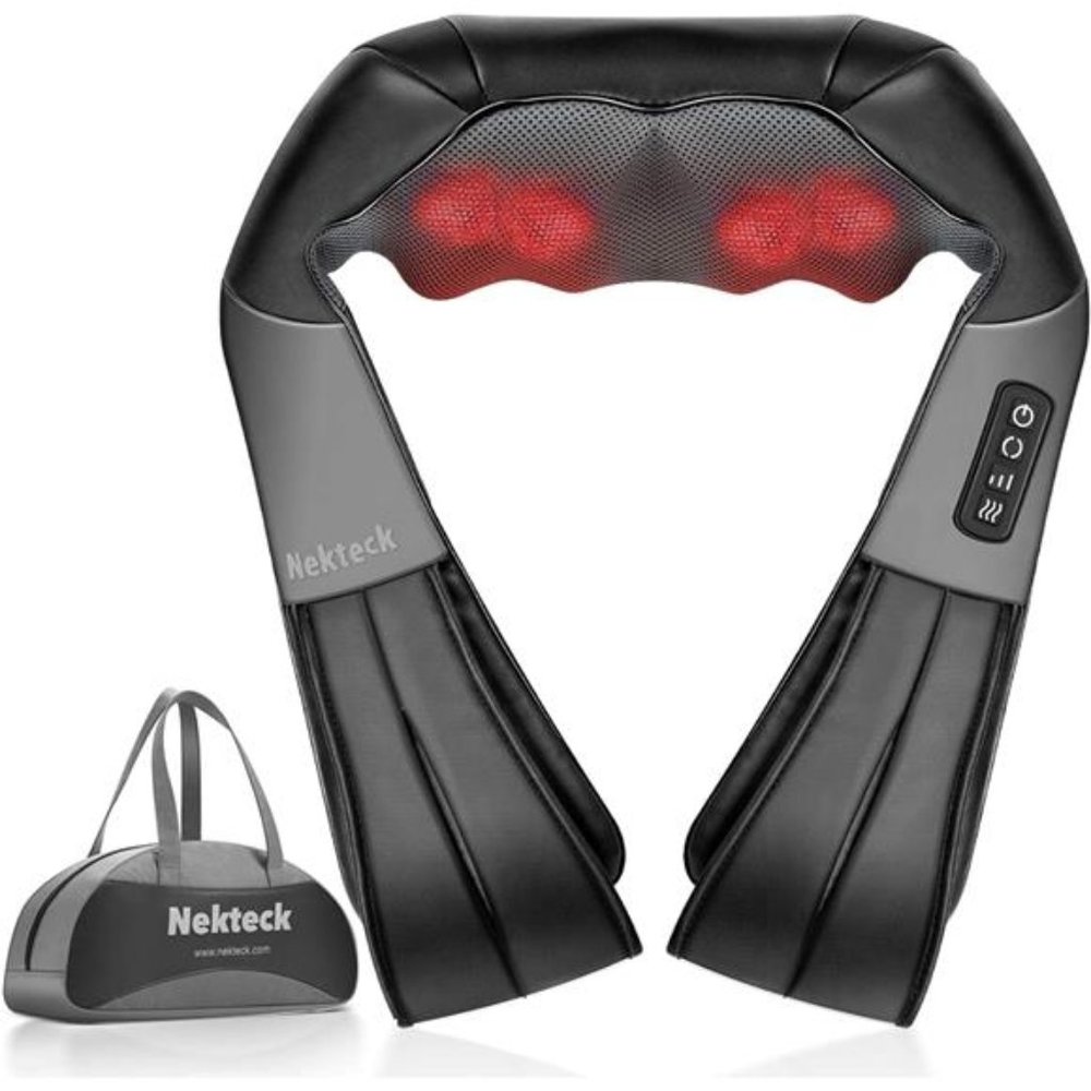 Neck and Back Massager with Soothing Heat, Electric Deep Tissue 3D Kneading